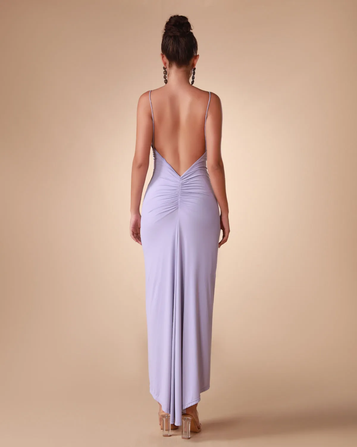 Lavender Strappy Backless Dress