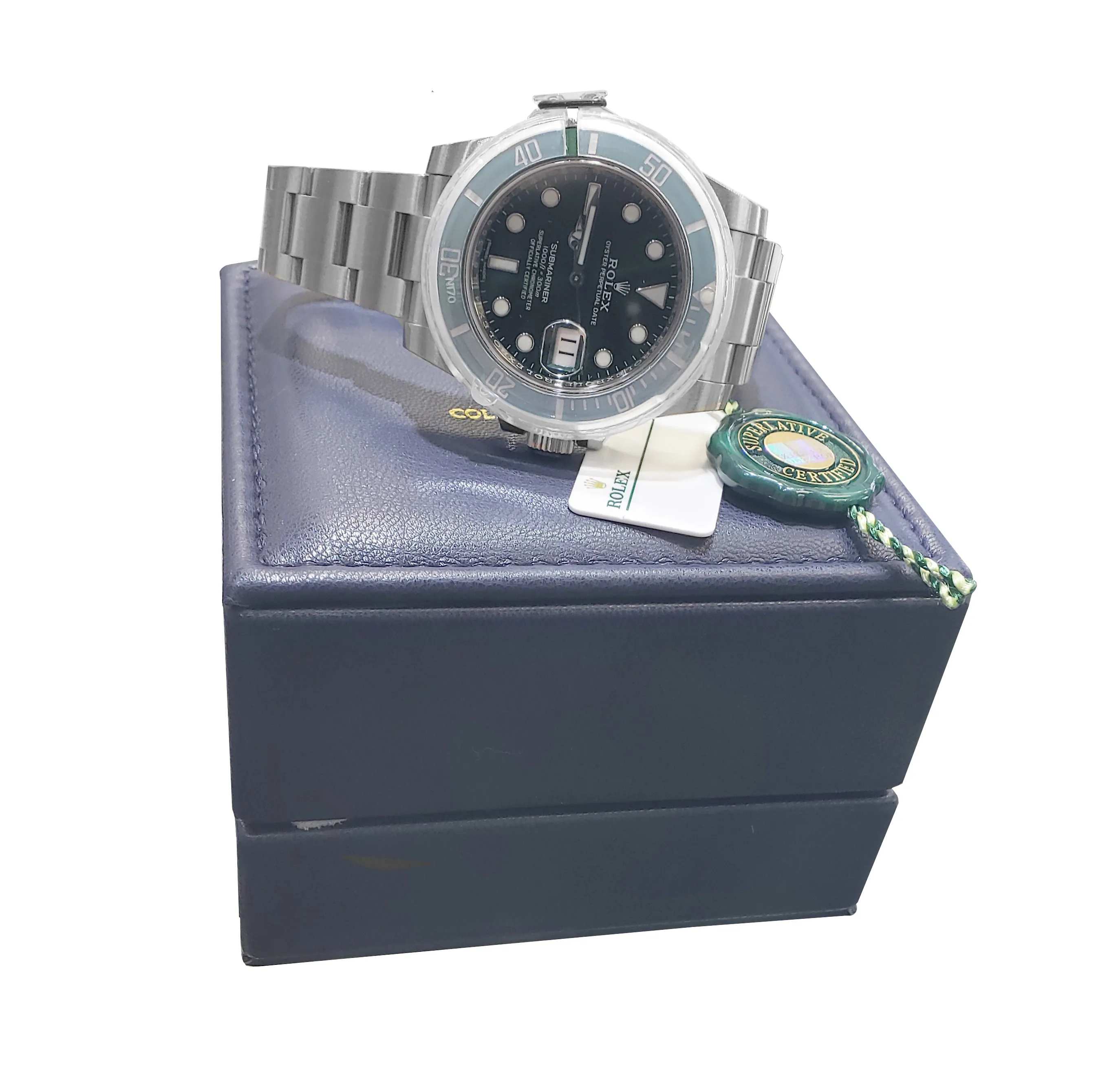 LNIB MINT 2019 Rolex Submariner Date Hulk 116610 LV Green Ceramic 40mm Watch