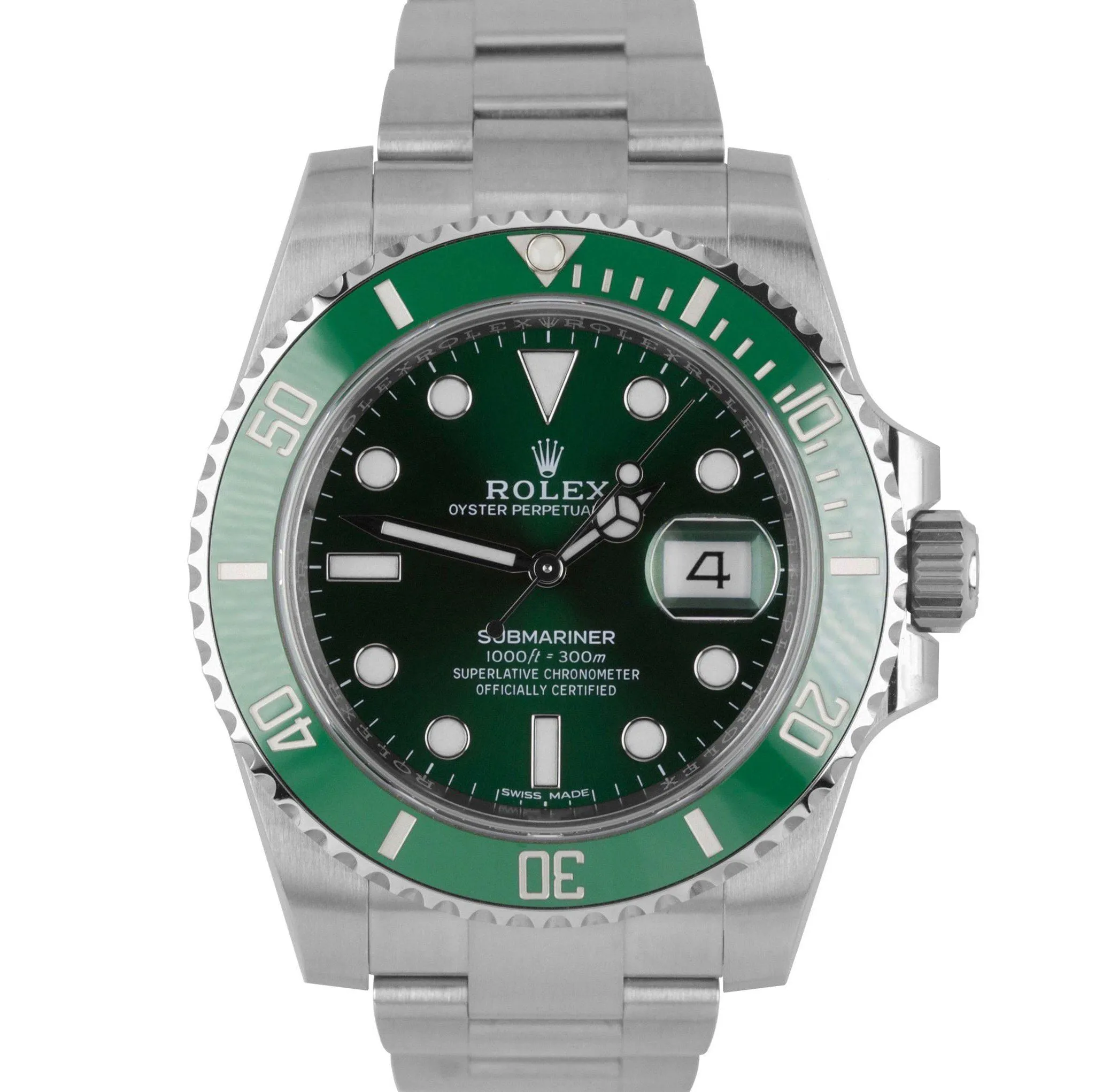 LNIB MINT 2019 Rolex Submariner Date Hulk 116610 LV Green Ceramic 40mm Watch