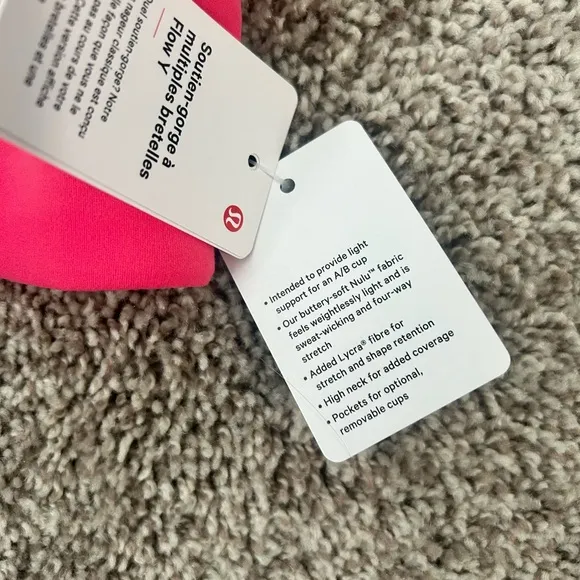 LULULEMON ATHLETICA Flow Y Strappy Bra Nulu Light Support, A–C Cups 10 LL-28