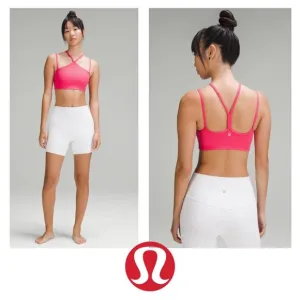 LULULEMON ATHLETICA Flow Y Strappy Bra Nulu Light Support, A–C Cups 10 LL-28
