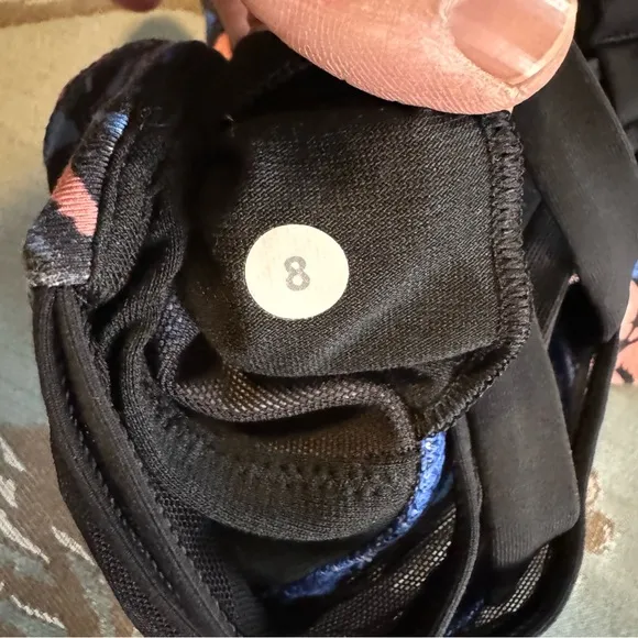 Lululemon Energy Exhale Sport Bra Mini Paint Storm Harbor Blue Multi Size 8