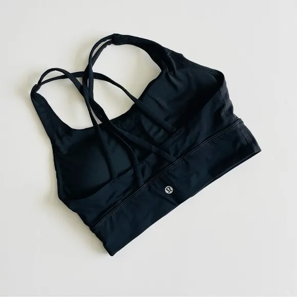 Lululemon SIZE 6 Energy Longlined Medium Support Sports Bra in Black