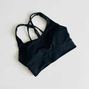 Lululemon SIZE 6 Energy Longlined Medium Support Sports Bra in Black