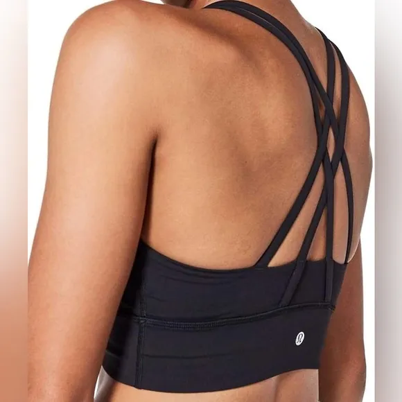 Lululemon SIZE 6 Energy Longlined Medium Support Sports Bra in Black