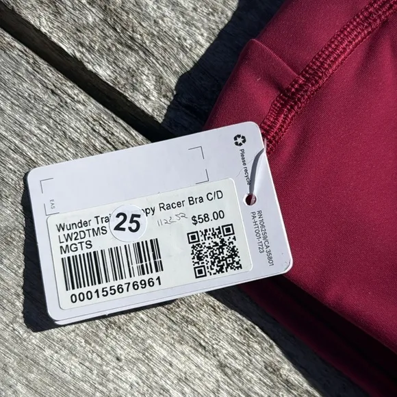 Lululemon Wunder Train Strappy Racer Bra Magenta Smoke Pink size 8 NWT
