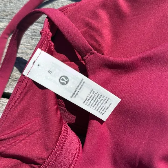 Lululemon Wunder Train Strappy Racer Bra Magenta Smoke Pink size 8 NWT