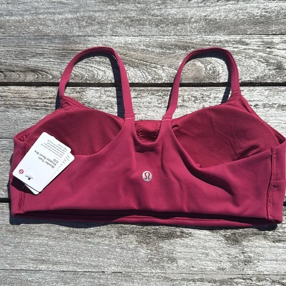 Lululemon Wunder Train Strappy Racer Bra Magenta Smoke Pink size 8 NWT