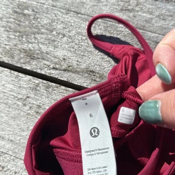 Lululemon Wunder Train Strappy Racer sports Bra Magenta Smoke Pink size 6 NWT