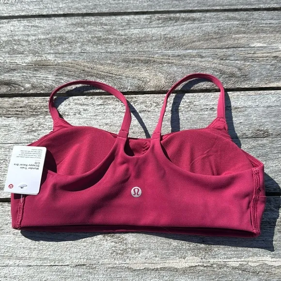 Lululemon Wunder Train Strappy Racer sports Bra Magenta Smoke Pink size 6 NWT