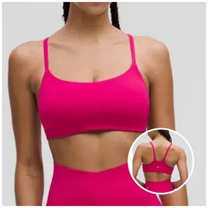 Lululemon Wunder Train Strappy Racer sports Bra Magenta Smoke Pink size 6 NWT