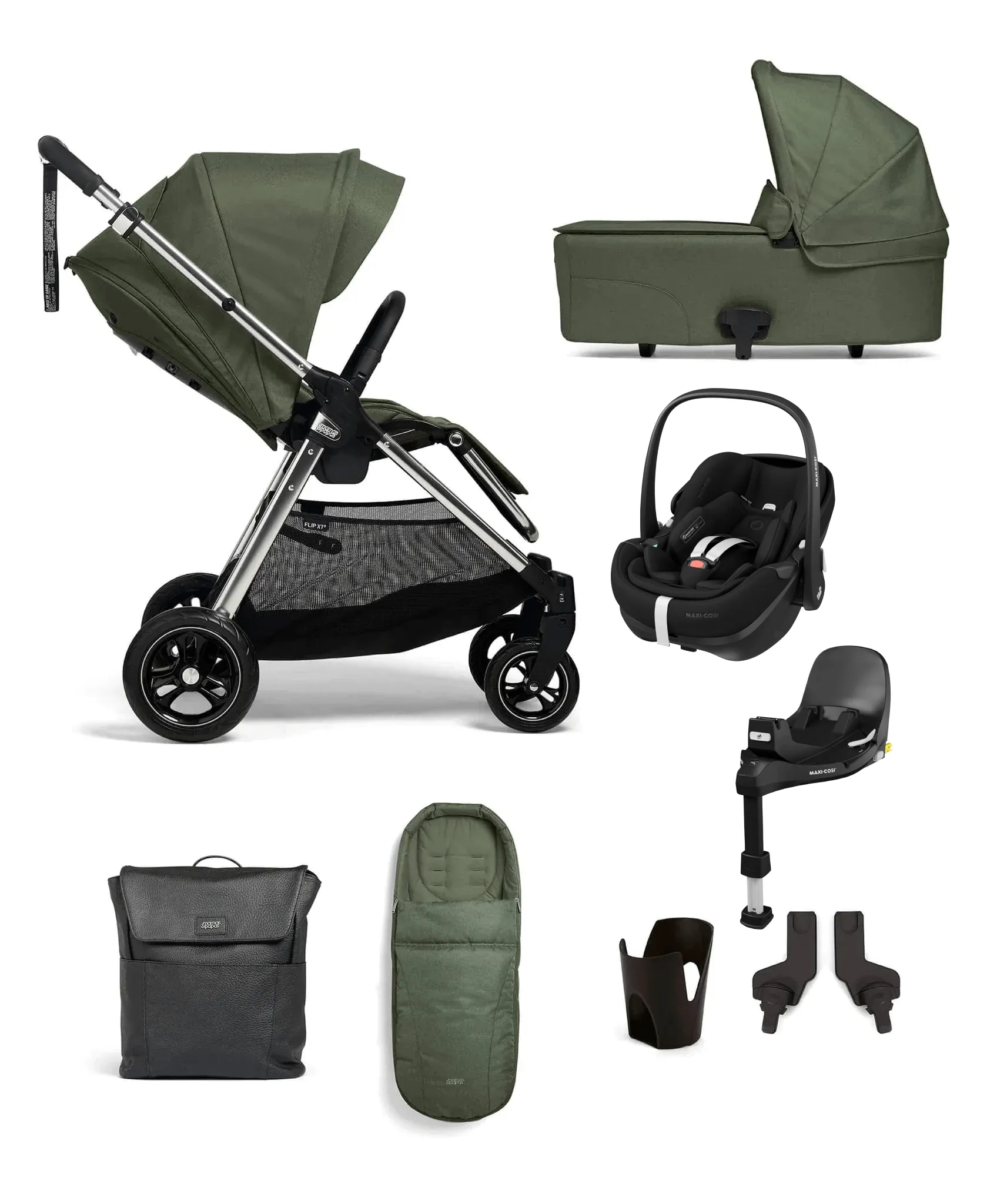 Mamas & Papas Flip XT3, 8Pc Pebble 360 PRO 2 System - Juniper