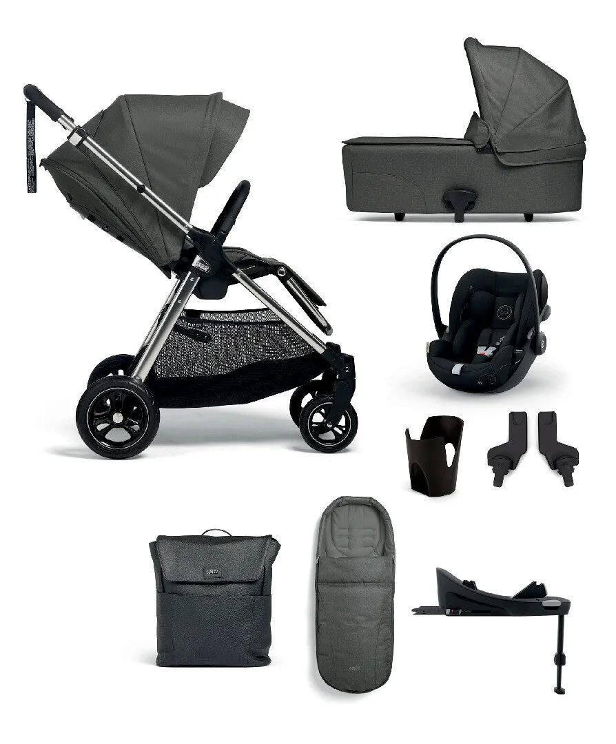Mamas & Papas Flip XT3 Harbour Grey Essentials Kit with Cybex Cloud G Car Seat & Base