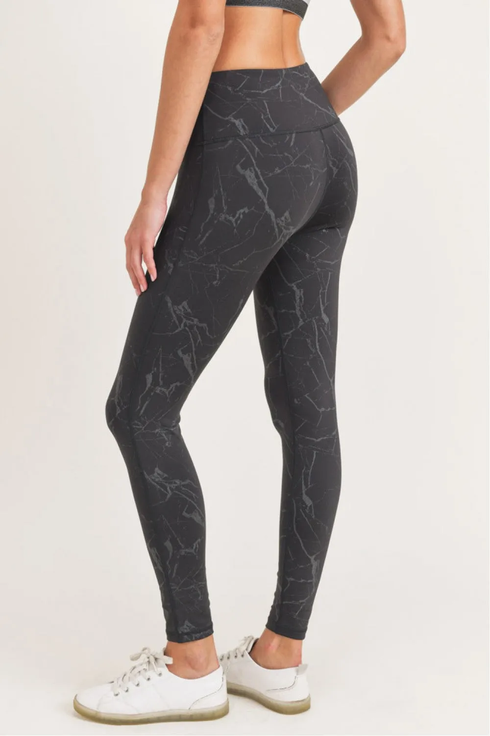 Marble Foil Print Highwaist Leggings