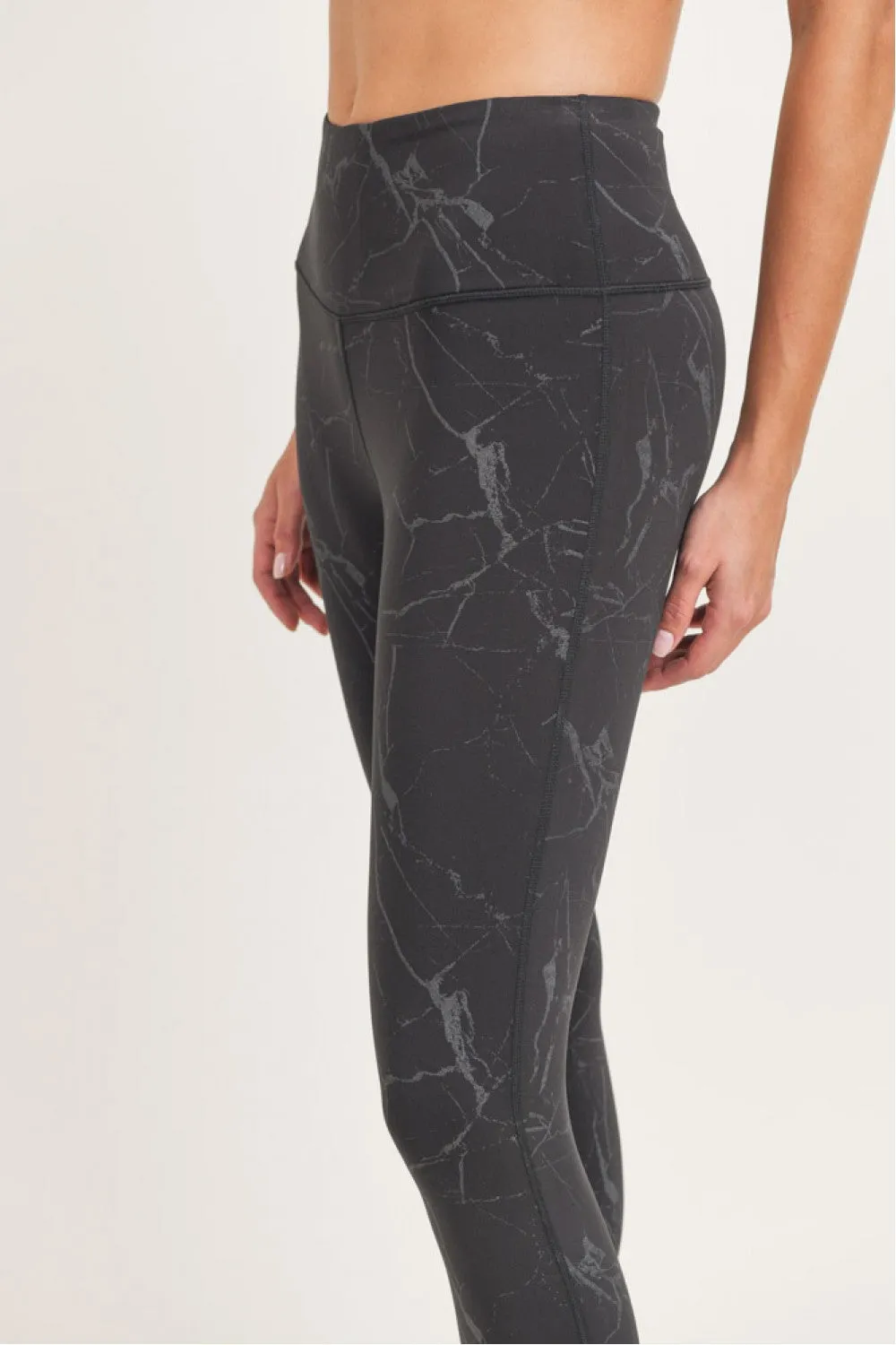 Marble Foil Print Highwaist Leggings
