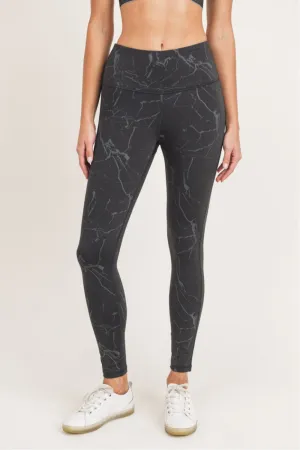 Marble Foil Print Highwaist Leggings