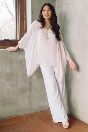 Martina Silk Top (Pale Pink)