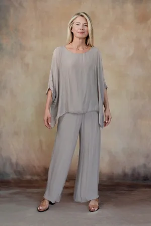 MARTINA SILK TOP (TAUPE)