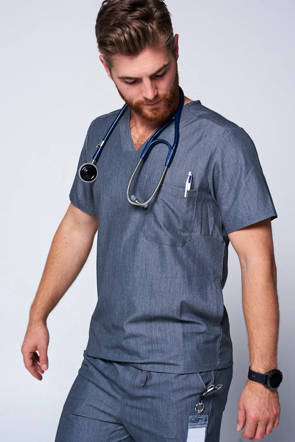 Men's 3-Pocket Scrub Top