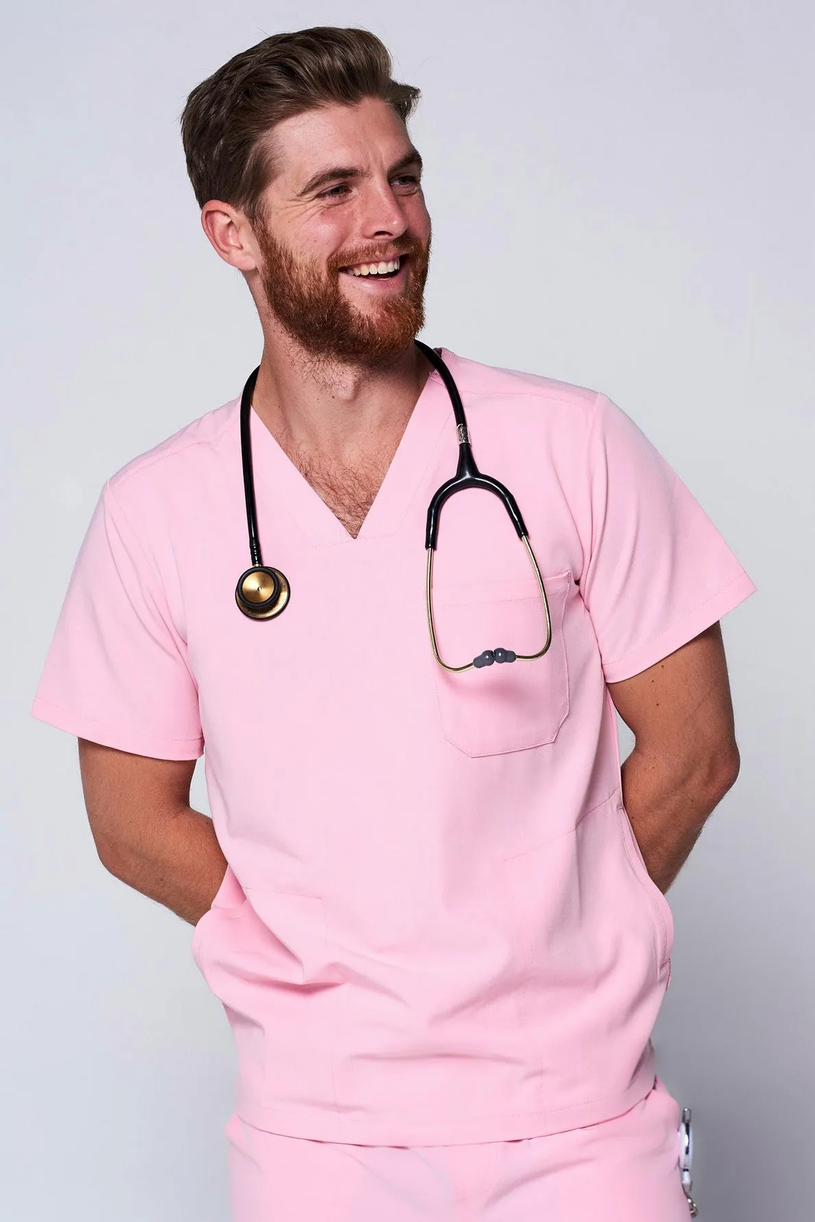 Men's 3-Pocket Scrub Top