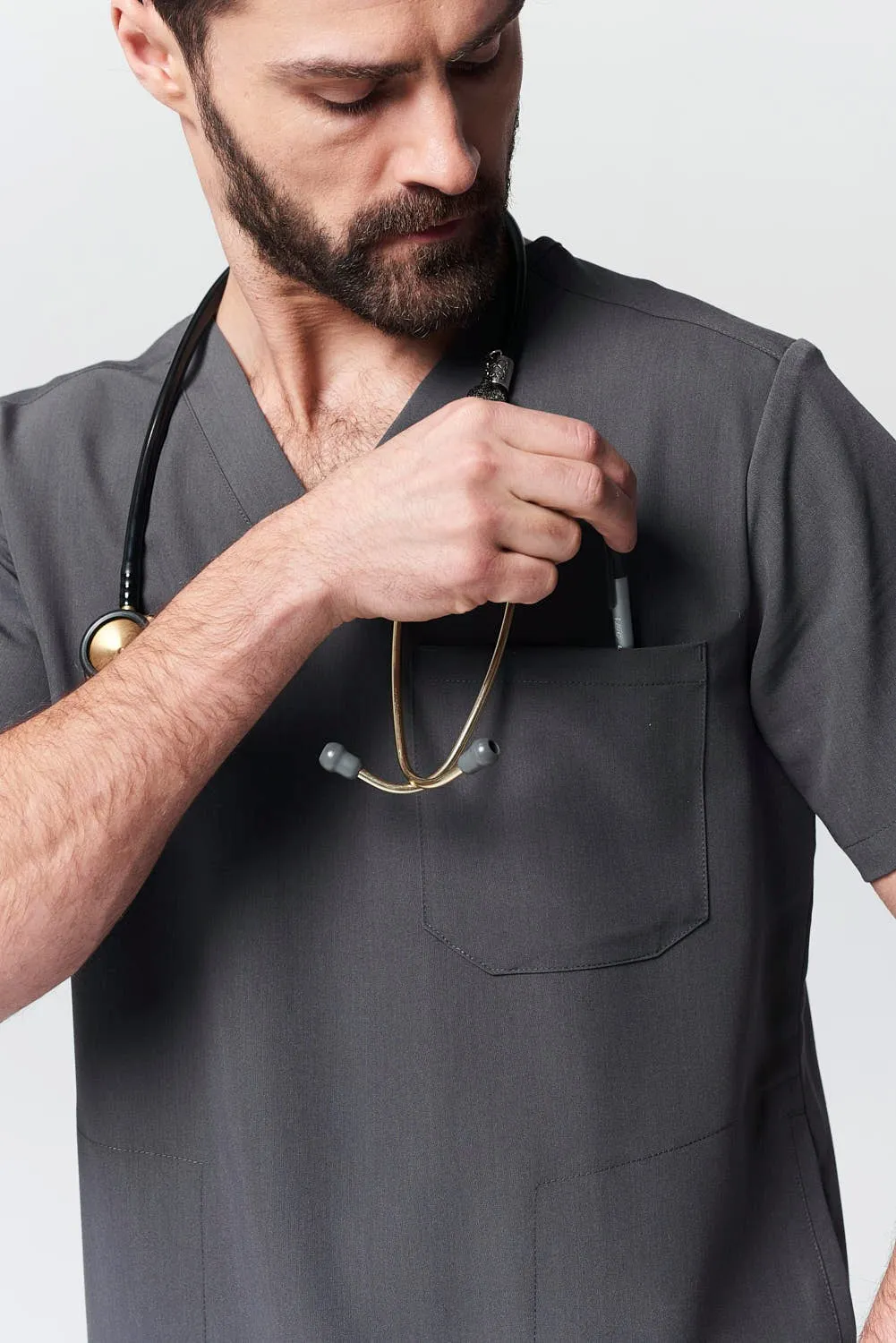 Men's 3-Pocket Scrub Top