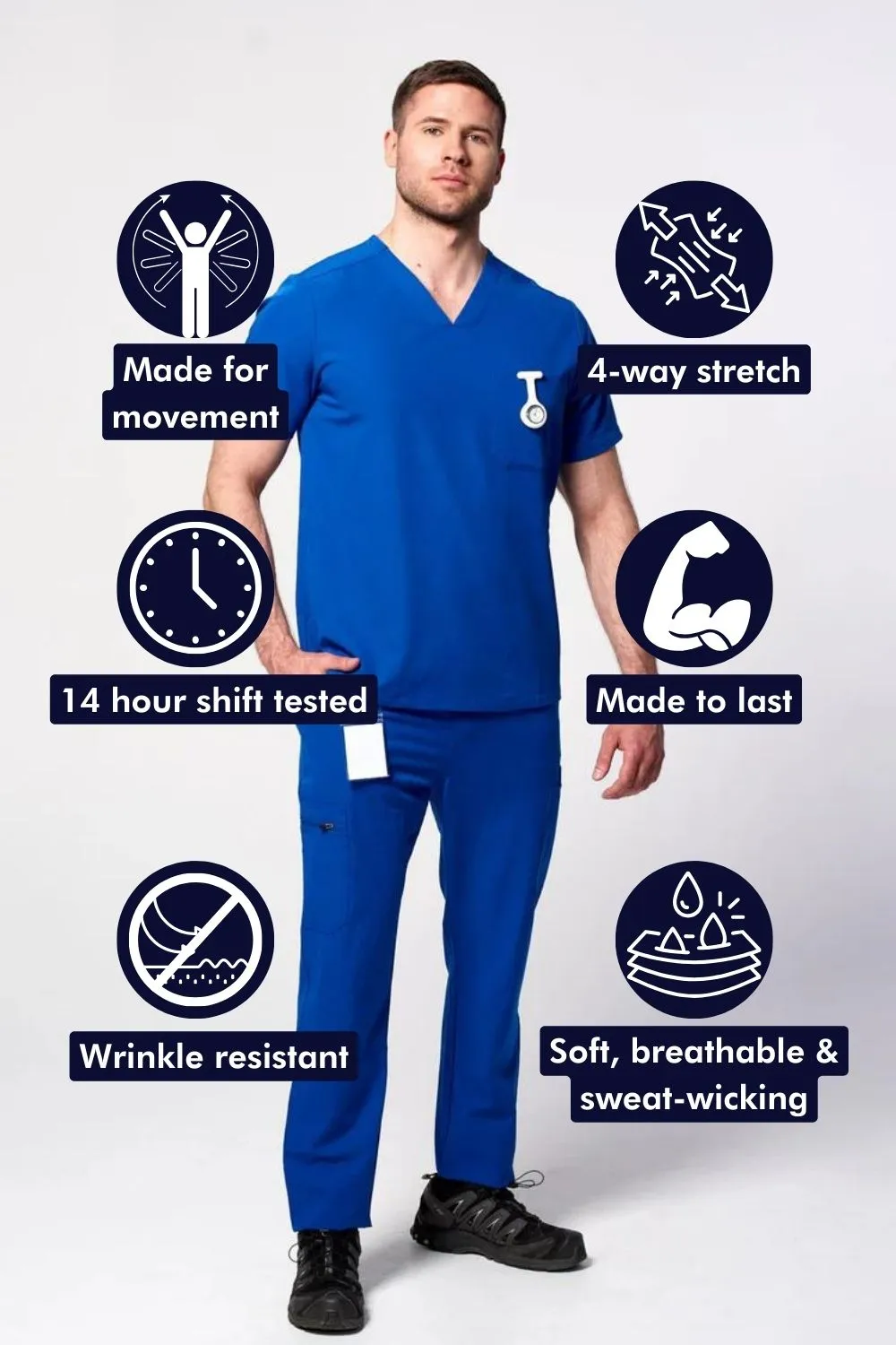 Men's 3-Pocket Scrub Top