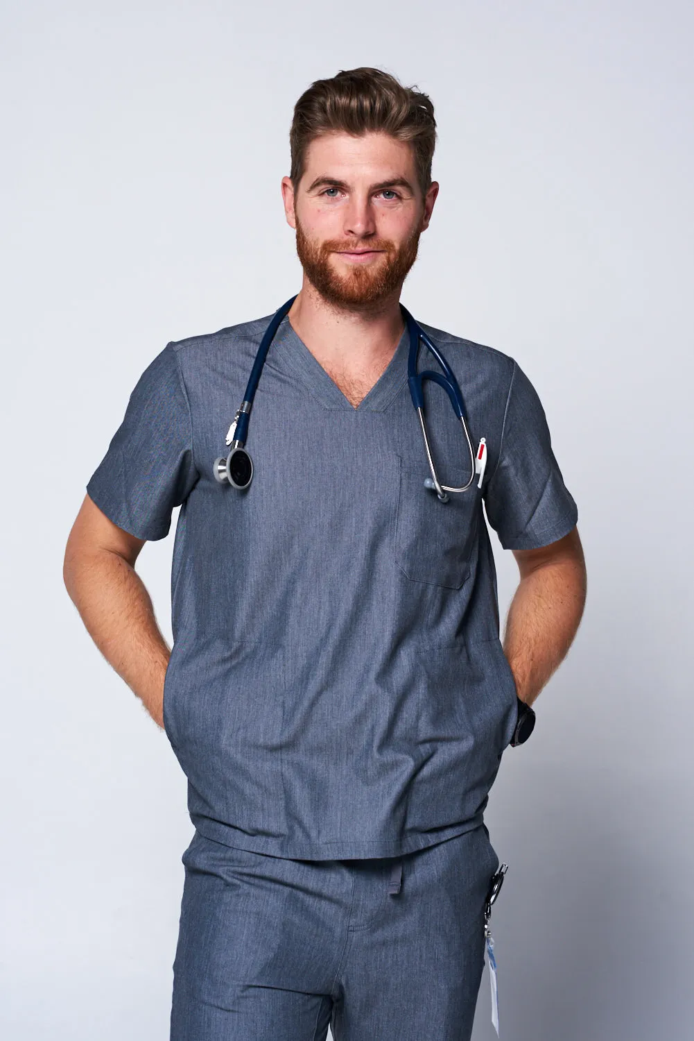 Men's 3-Pocket Scrub Top