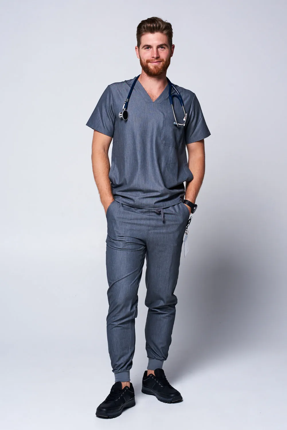 Men's 3-Pocket Scrub Top