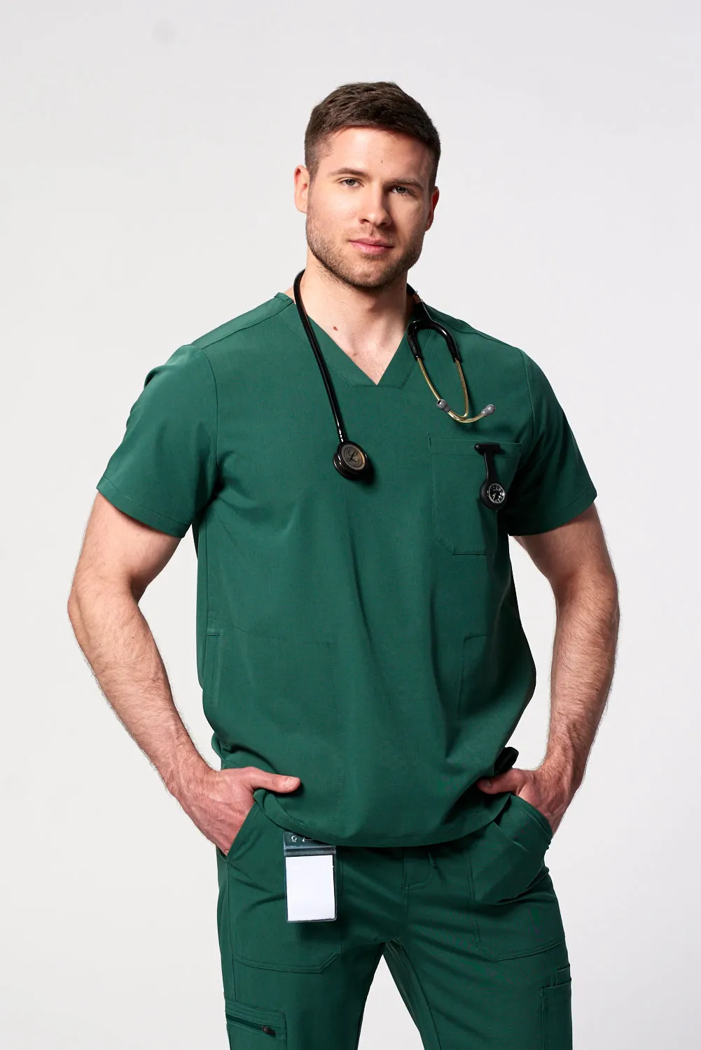Men's 3-Pocket Scrub Top