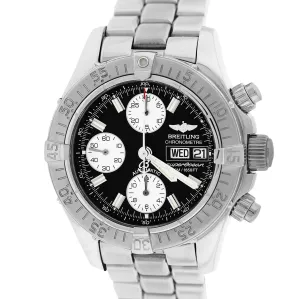 Mens Breitling Superocean Day-Date Chronograph Black 42mm Stainless Watch A13340