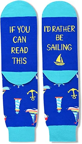 Men's Novelty Funny Sailboat Socks Gifts for Sailboat Lovers, Sailboat Socks for Men, Sailboat Gift, Gifts for Men, Gift for Dad, Men's Gift, Novelty Socks, Sailboat Gifts for him
