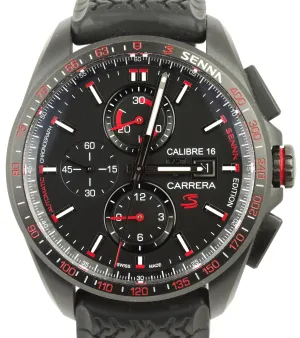 Men's Tag Heuer Ayrtron Chrono Senna Edition CBB2080 43mm Black Titanium Watch