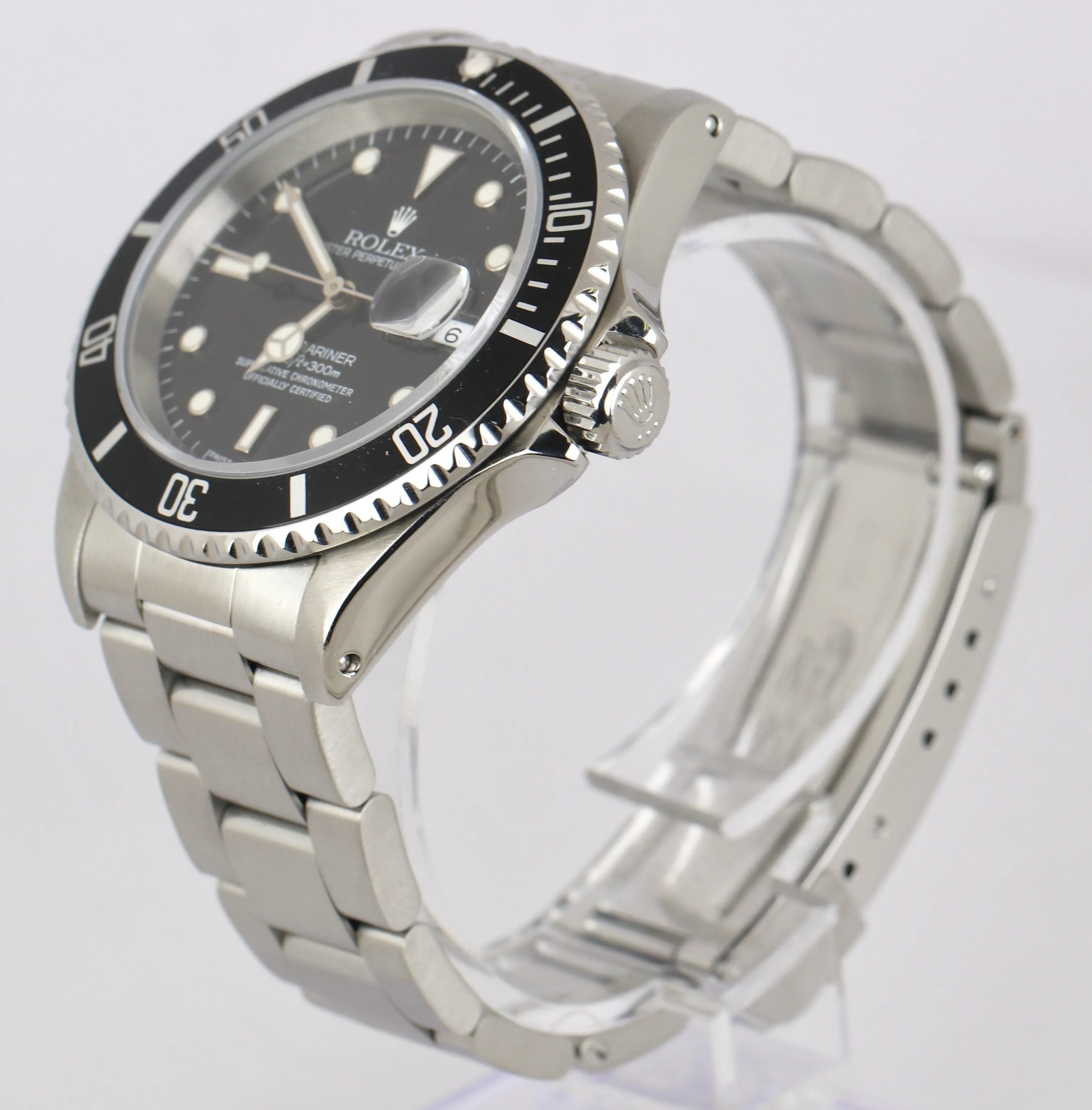 MINT 1993 Submariner Date Stainless Steel Black 40mm 16610 Dive S Oyster Watch