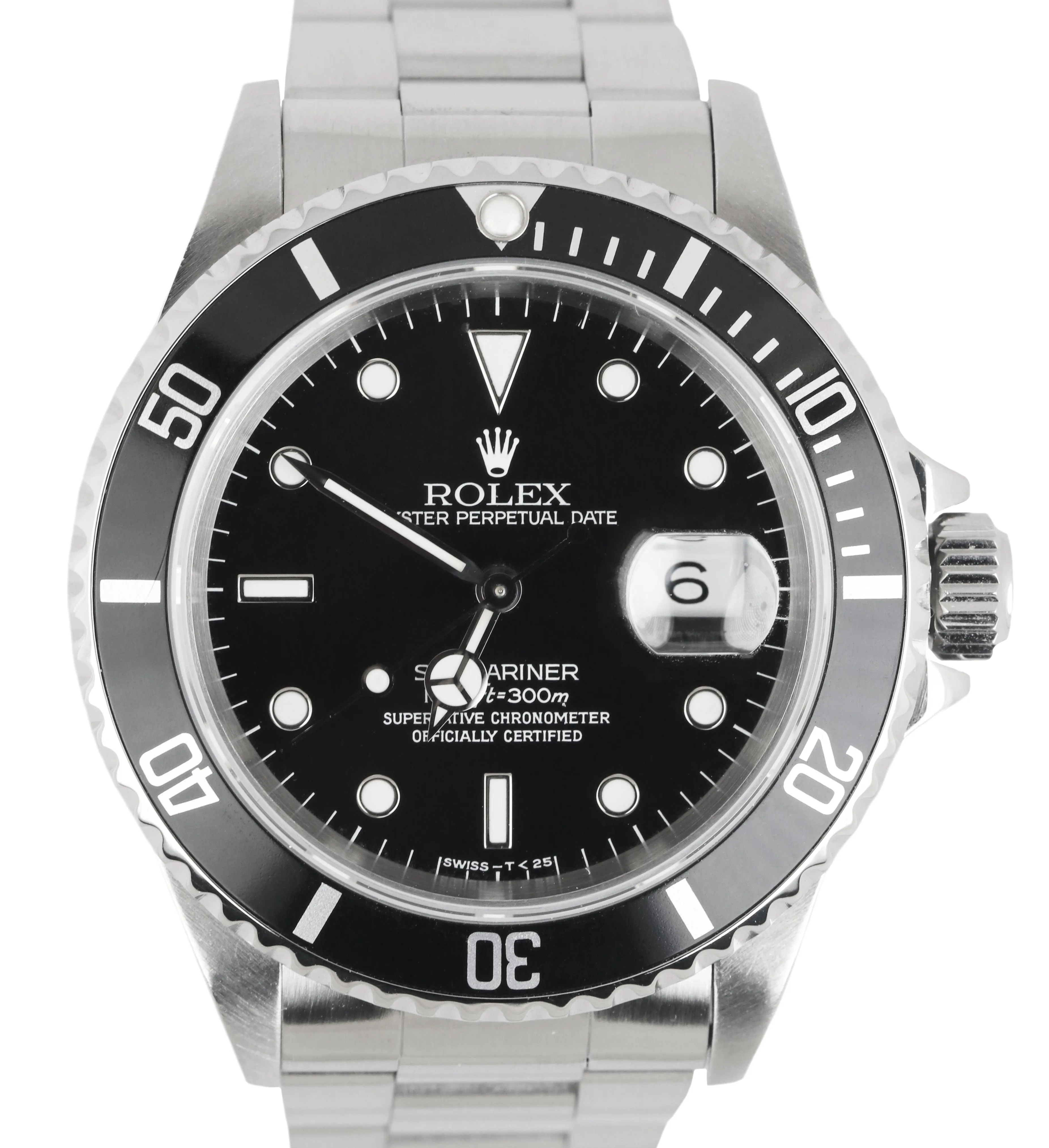 MINT 1993 Submariner Date Stainless Steel Black 40mm 16610 Dive S Oyster Watch