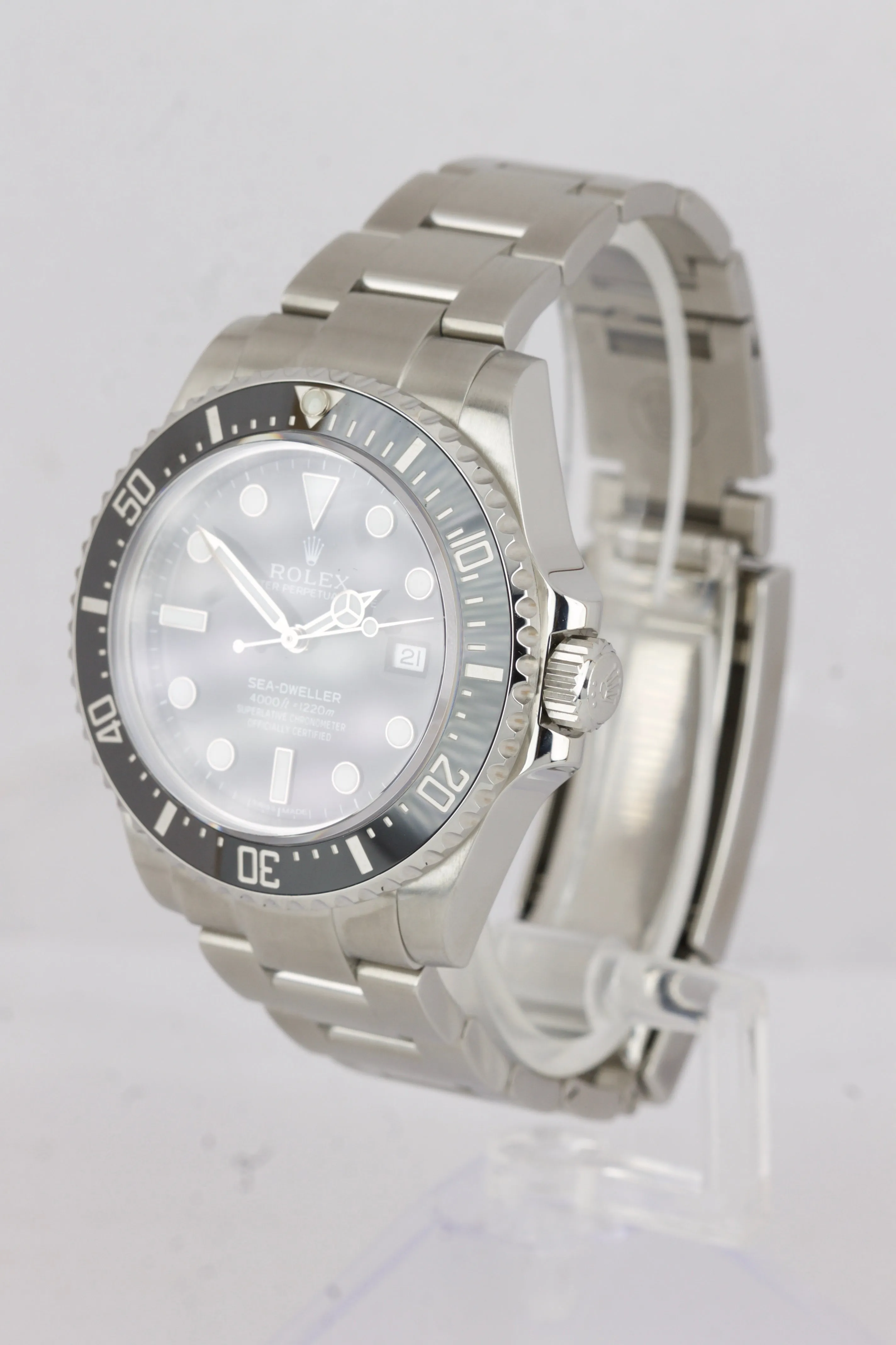MINT 2017 Rolex Sea-Dweller 4000 SD4K 116600 Steel Black Ceramic Dive Watch