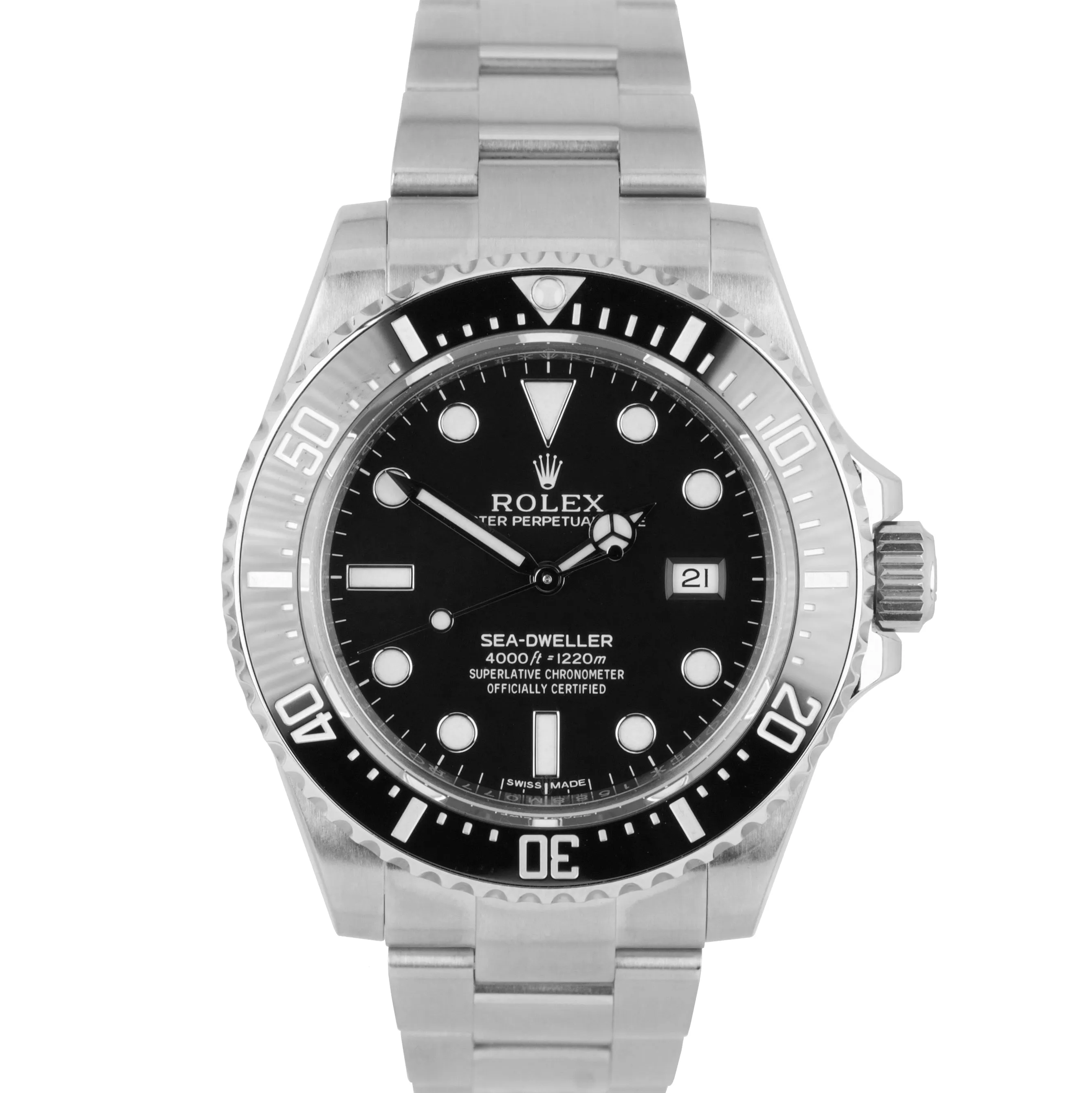 MINT 2017 Rolex Sea-Dweller 4000 SD4K 116600 Steel Black Ceramic Dive Watch
