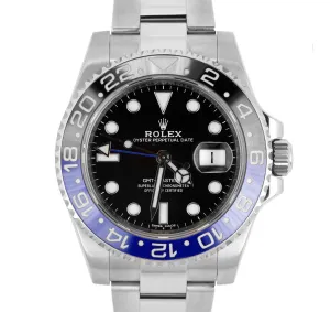 MINT 2018 Rolex GMT Master II Batman Blue Black Ceramic 116710 BLNR Date Watch