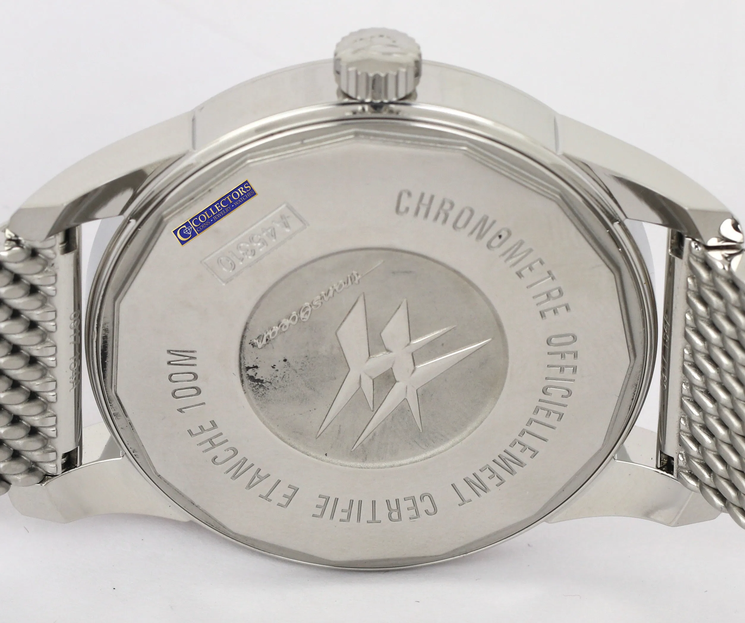 MINT Breitling Transocean Day Date Black 43mm A45310 Stainless Steel Watch