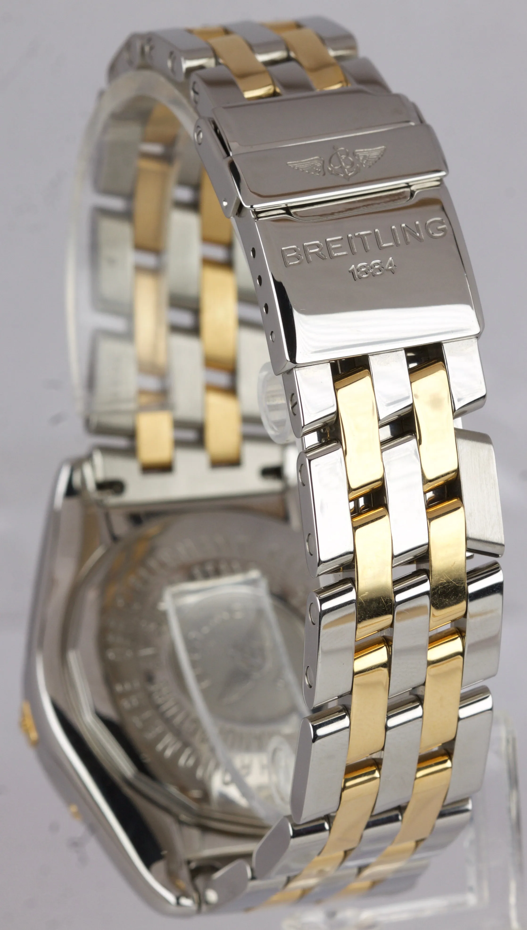 MINT Men's Breitling Galactic 41 Date Two-Tone Stainless Gold Blue B49350 Watch