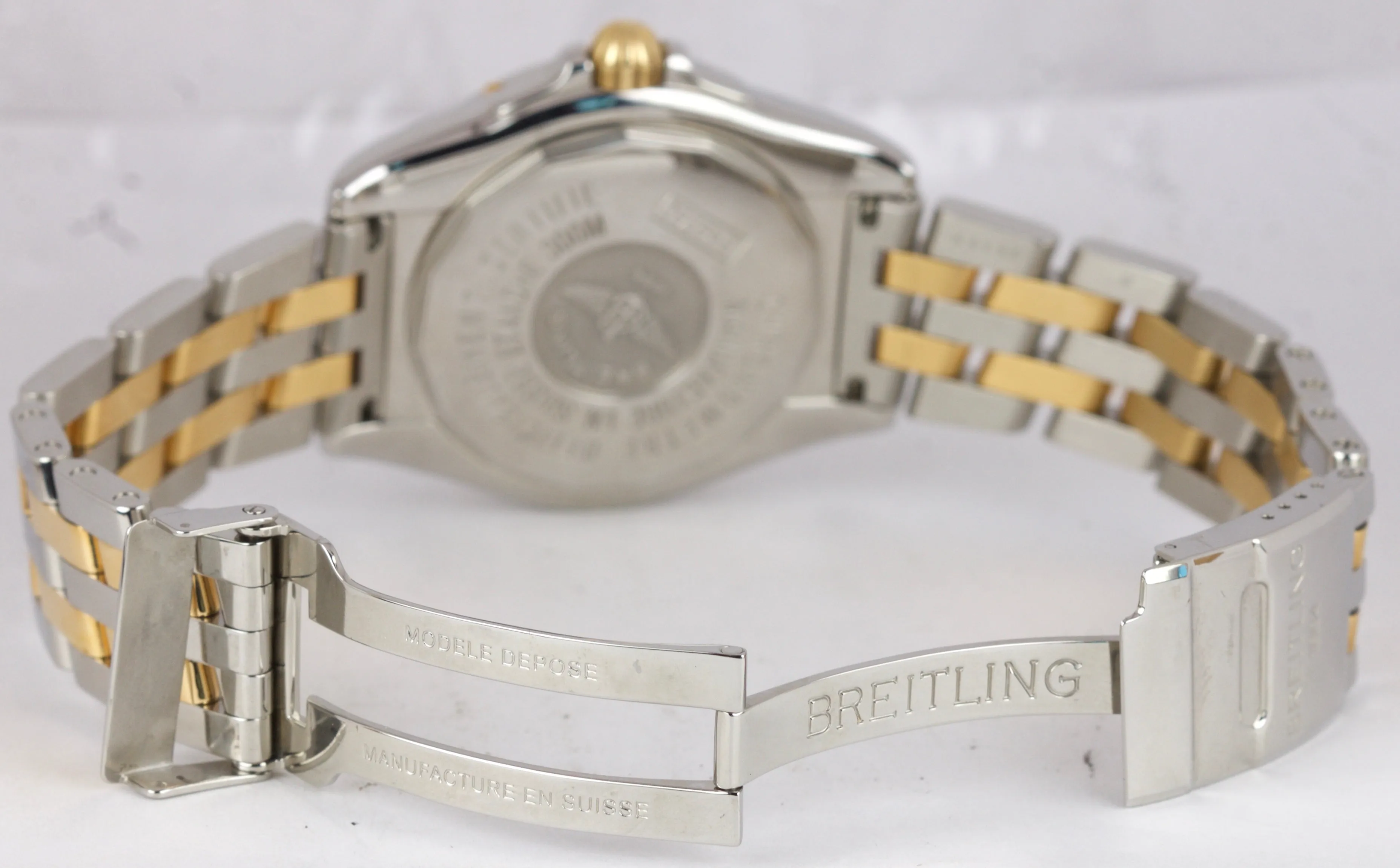 MINT Men's Breitling Galactic 41 Date Two-Tone Stainless Gold Blue B49350 Watch