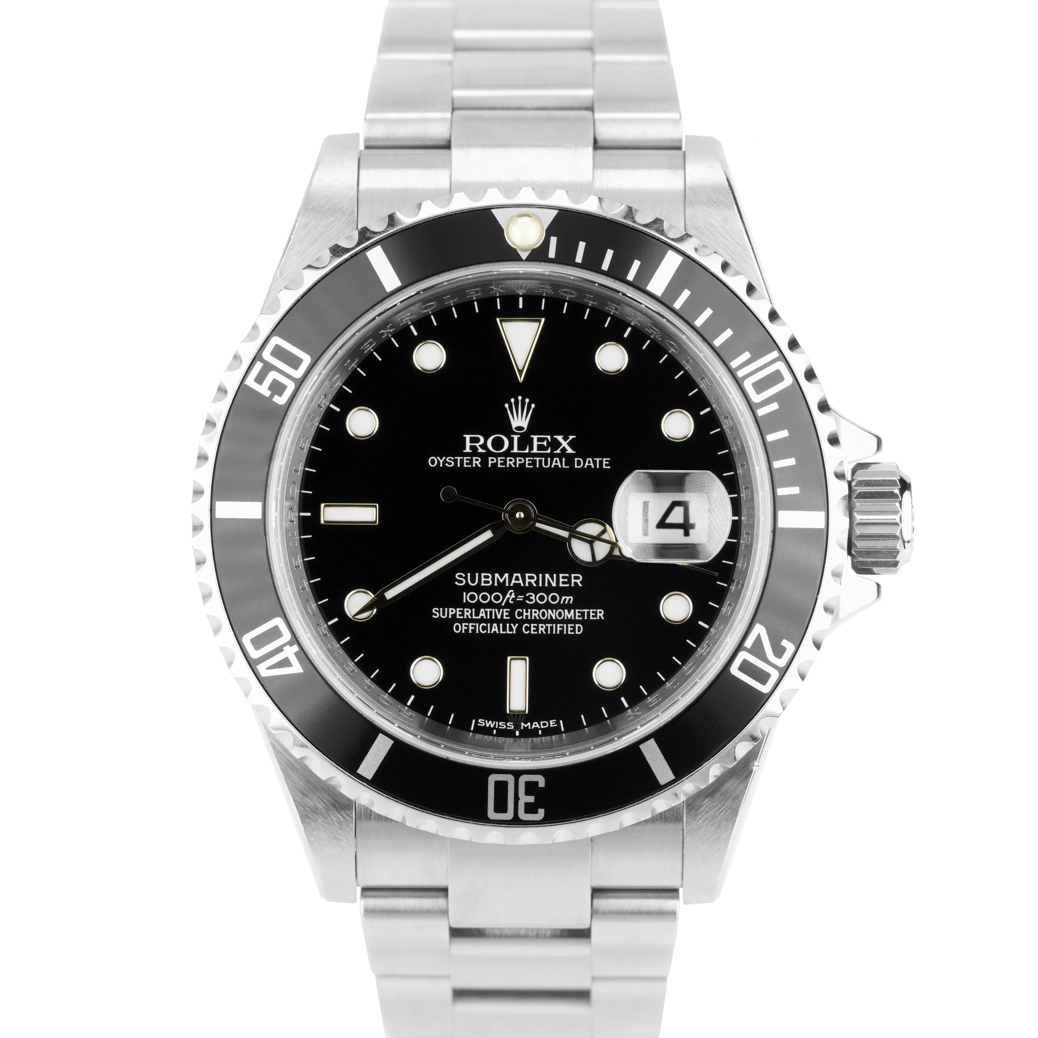 MINT REHAUT LNIB Rolex Submariner Date Steel Dive SEL Pre-Ceramic Watch 16610 T