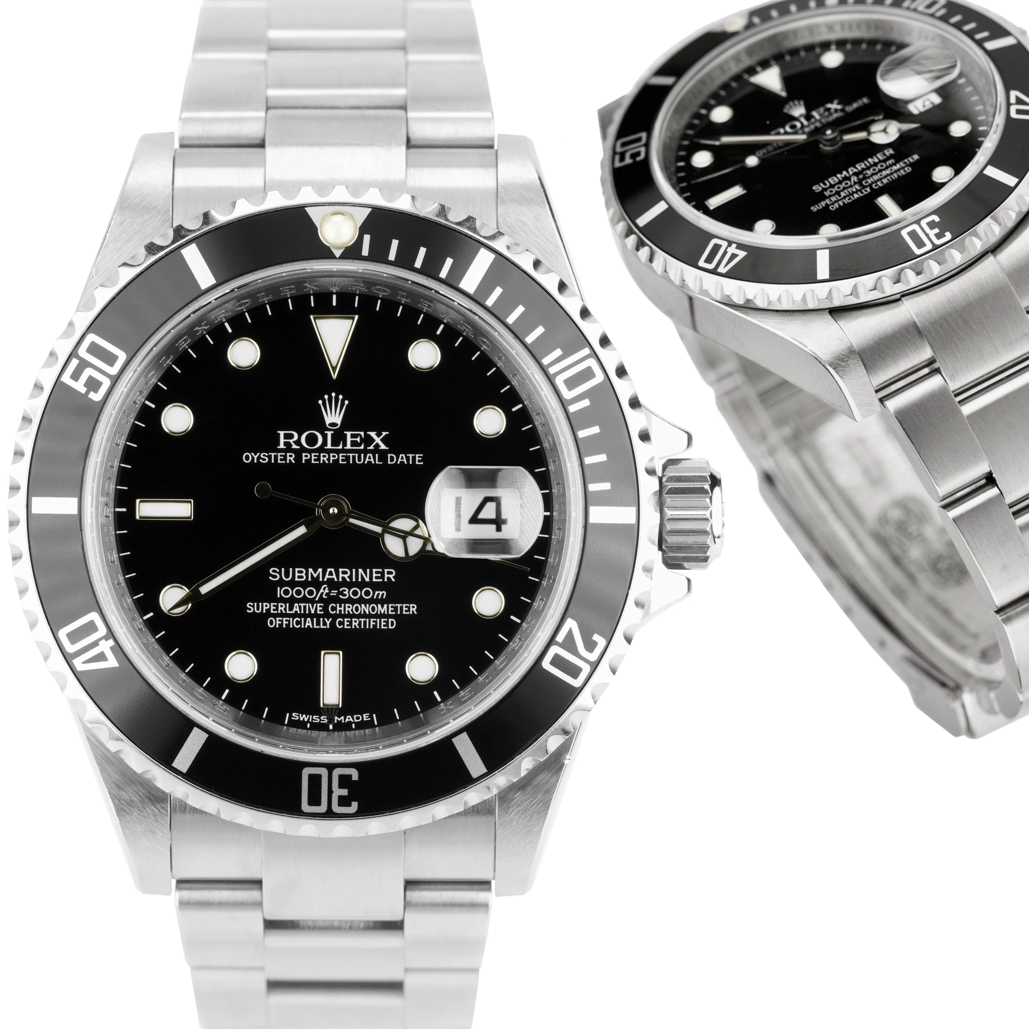 MINT REHAUT LNIB Rolex Submariner Date Steel Dive SEL Pre-Ceramic Watch 16610 T