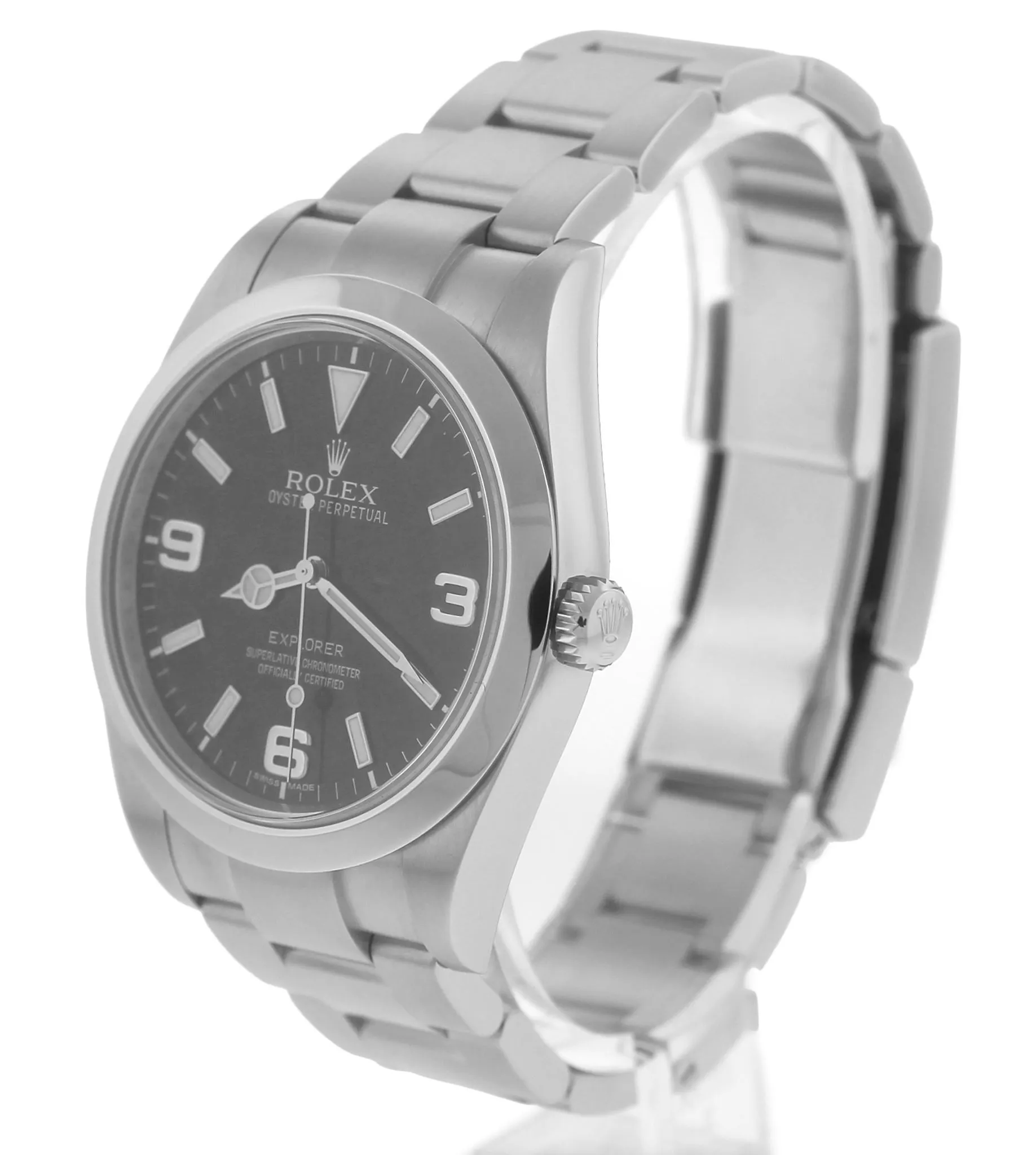 MINT Rolex Explorer I Black 39mm 214270 Stainless Steel Oyster Men's Watch