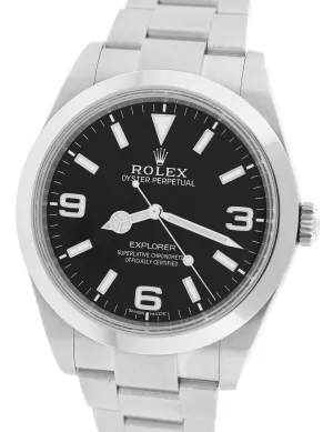 MINT Rolex Explorer I Black 39mm 214270 Stainless Steel Oyster Men's Watch