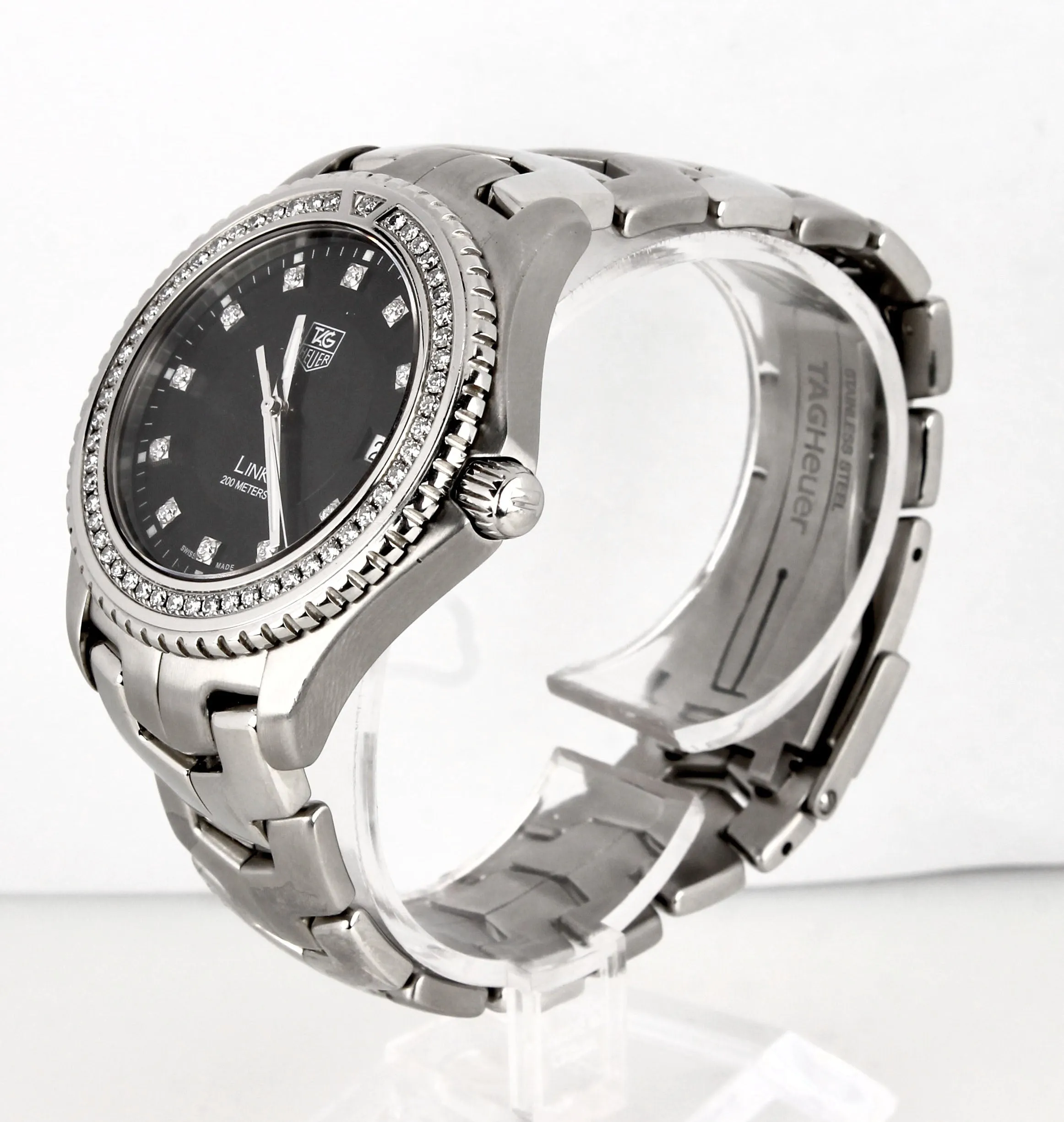 MINT TAG Heuer Link Factory Diamond Black 40mm Quartz Date Stainless WJ1117-0