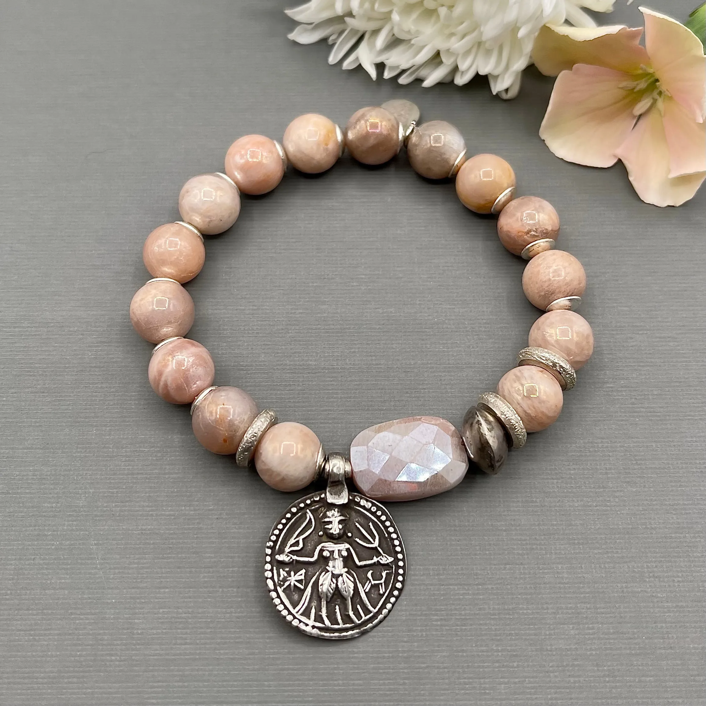 Moonstone  Shiva Stretch Bracelet
