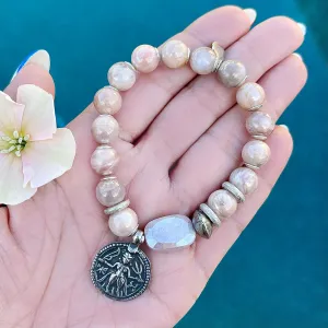 Moonstone  Shiva Stretch Bracelet