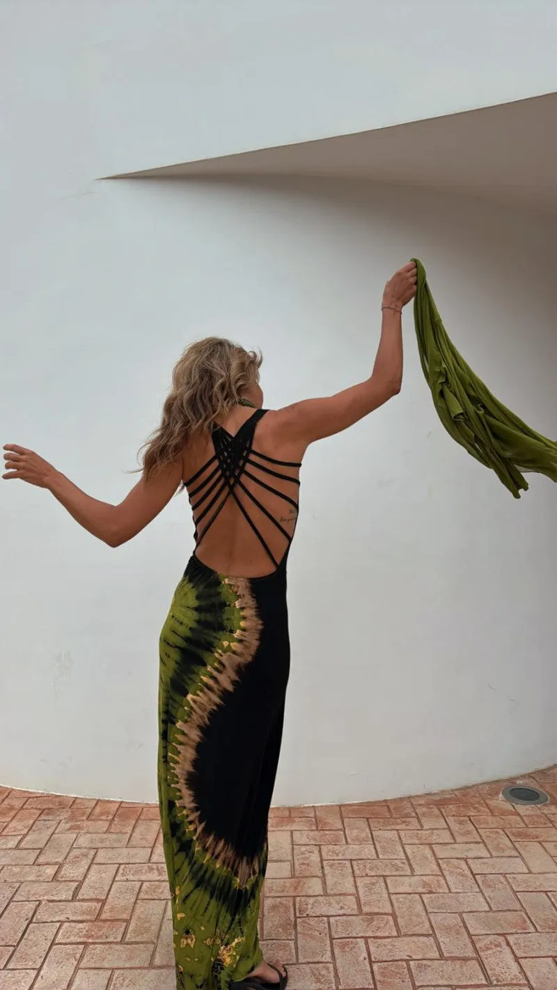 Naomi Spiral Tie-Dye Maxi Dress