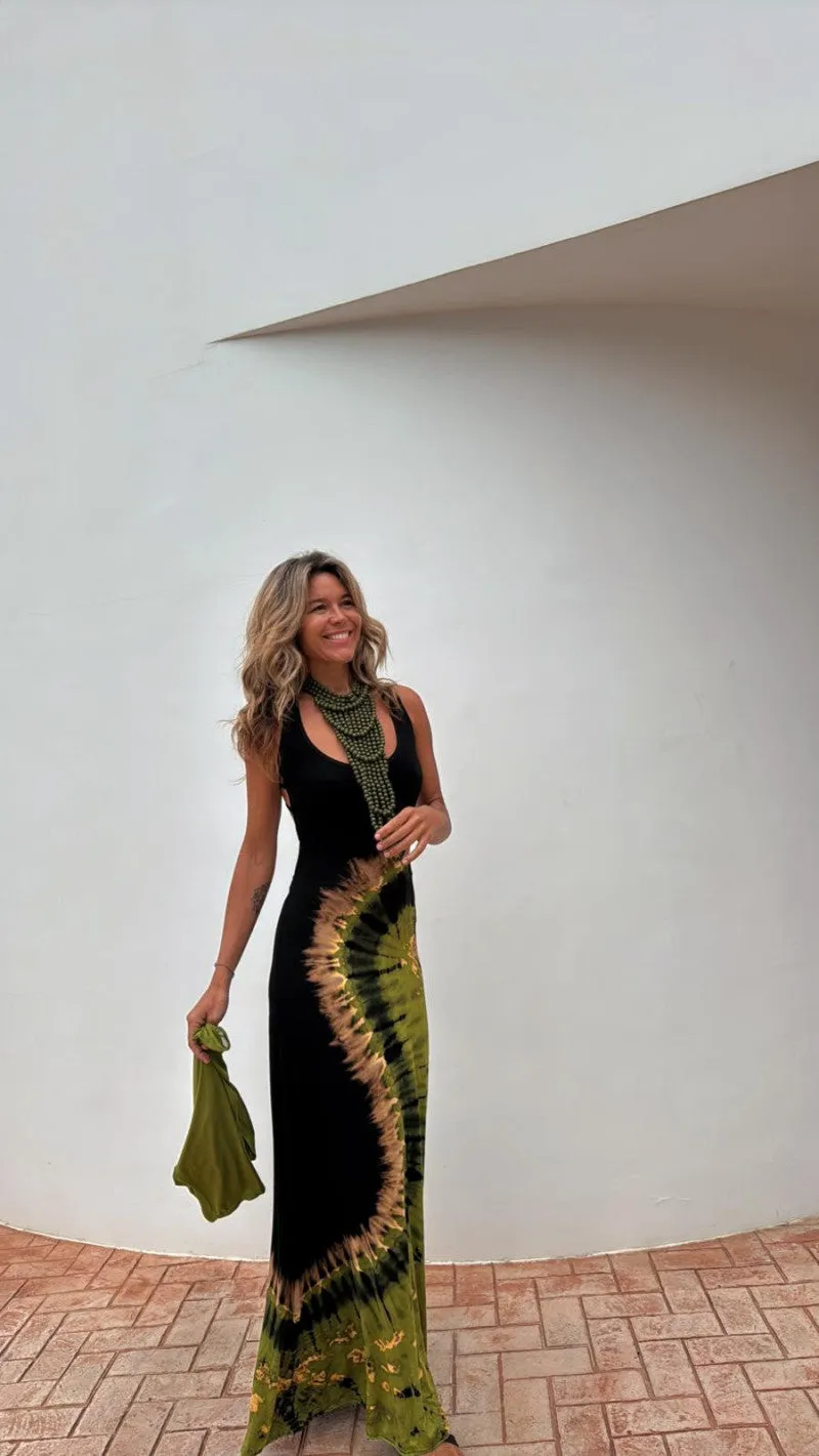 Naomi Spiral Tie-Dye Maxi Dress