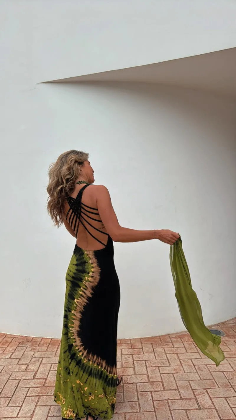 Naomi Spiral Tie-Dye Maxi Dress